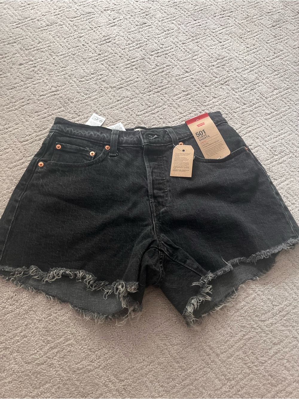 Levi's Black 501 Cutoff Denim Shorts